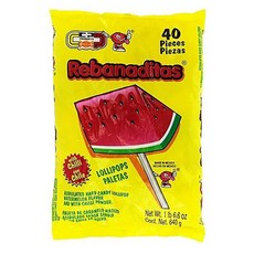 Vero Rebanaditas Paletas Sabor Sandia 하드 캔디 칠리 커버 롤리팝 40개