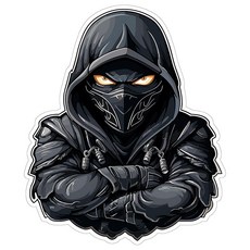 블랙 닌자 스티커 10.2cm(4인치) Shinobi Japan Stealth 무술 - 노트북 물병 자동차 텀블러용 방수 비닐 데칼 - 내구성이 뛰어나고 재미있는 미적 오래 지