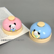 好玩 可愛卡通鈴鐺手按搶答鈴寵物傳喚鈴前臺上菜鈴餐桌鈴直播間成交鈴, 兩件裝【藍色+粉色】+同款配件, 1個