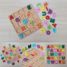 알파벳 블럭 맞추기 영어 대문자 입체 퍼즐 원목 나무 우드 유아 영아 어르신 학습, 1개