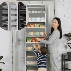 레오큐 무타공 다용도 문걸이 부직포 선반 수납함, 1개, 그레이