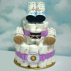 친구 베이비샤워 여성병원 산후조리원 순산기념 아기 100일 1살잔치 추카선물 기저귀케익2단, 28개, 남아용