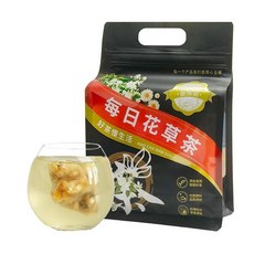 국화 및 자스민 차 티백 50개 - 천연 순수 천연 국화 자스민 허니서클 차 - GMO 프리 - 카페인 프리 - 소화 및 면역 체계 향상. (1팩/50봉지 진주 자스민, 1 Pack/50 Bags, 사과