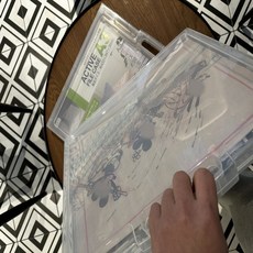 A플레이 A3 파일케이스 휴대용 손잡이 탑재형 IZM-002, 1개, 투명