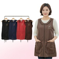 위키란쥬 부엉이 일반 지퍼 앞치마, 밤색