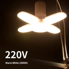 28W 부채꼴 LED 전구 E27 램프 접이식 AC 85-220V 가정용 거실 창고 천장 조명, 02 220V