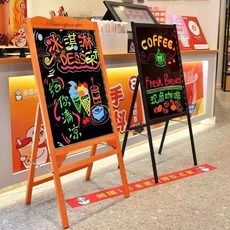 LED熒光板廣告牌，店鋪夜市宣傳發光展示黑板, 30*40cm悬挂款,插电款/可电池