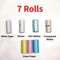 C9 미니 포켓 프린터 를위한 크리스마스 선물 그림 사진 영수증 메모 목록 라벨 크리스마스를위한 휴대용 열전, 7Rolls xed Paper