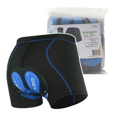 OW 자전거 라이딩 팬츠 쿠션 통풍 반바지 에어매쉬 XXL 보호 젤패드 블루