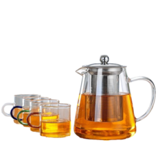 거름망 고급 차 주전자 두꺼운 내열 유리 티포트 950ml 싱글 팟 1개, 950ml 싱글 팟 × 1개 × 1개