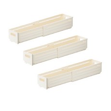 마코제이 내맘대로 길이조절 정리함 소형, 크림, 3개