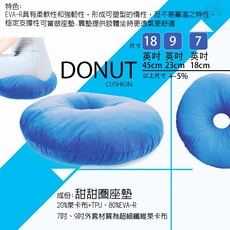 GS MALL 台灣製造 18吋 甜甜圈美臀美姿透氣坐墊 甜甜圈 抱枕墊 睡枕墊 痔瘡墊 坐姿墊 透氣墊 美臀墊 美姿墊, 1個, 一入, 藍色