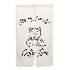 VIKAMA 귀여운 고양이 따뜻한 커튼 일본식 만화 패턴 패브릭 룸 디바이더 주방과 복도 홈 장식에 이상적