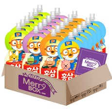 어린이 뽀로로 홍삼음료 4종 24개(사과매실6+포도블루베리6+오렌지6+배도라지6)+메세지카드, 1박스, 100ml