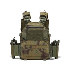 軍訓背心 防潑水耐磨 多功能模組化 快拆設計 戶外戰術裝備 軍迷訓練 輕量透氣, 1個, FG/廢墟綠色