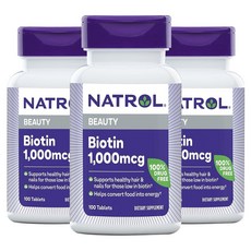納妥Natrol 生物素美容錠10000mcg, 3個, 100錠