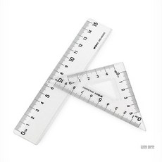 김영마켓 투명 삼각자 각도기 세트 각도기자세트