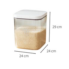 anya 按壓密封罐 密封飼料桶 家用密封飼料桶 食品級收納 防蟲防潮儲存毛掌櫃寵物店, 透明白11L(彈蓋款), 1個, 11L