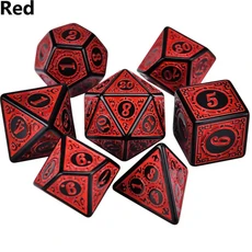 더블 컬러 다면체 게임 위 RPG 던전 및 DND D20 D12 D10 D8 D6 D4 테이블 게임용 7 개, style1-red