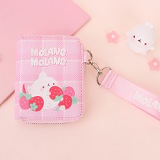 WINGHOUSE 草莓背帶錢包口袋卡片硬幣雙折兒童兒童女孩