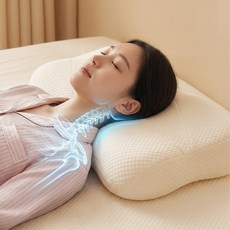 HOMEY NEST 프리미엄 경추베개 인체공학 다기능 사계절 초고밀도 메모리폼 베개, 1개, 화이트