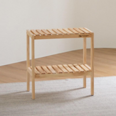 헤이케일라 원목 다용도 선반 2단 500 조립 미니 수납선반, 우드