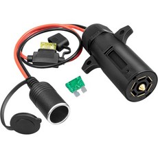 Oyviny 7핀에서 시가라이터로 변환 어댑터 7방향 전원 액세서리 12AWG 순수 구리 12V 20A 30A 퓨즈 포함 차량 냉장고 쿨러 에어 컴프레서용 7폴 트럭 플러그에서