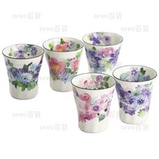 日本製 美濃燒 &藍 茶杯, 1個, 花工房, 花工房