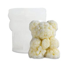 Cestony 3D 로즈 래빗 캔들 실리콘 몰드 양초 왁스 비누 수지 폴리머 클레이 얼음 또는 표본 제작용 195057, 장미와 장미 곰