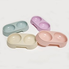 반려동물 2구 식기 강아지 고양이 밥그릇 물그릇 쌍식기 애견, 1개, 피치