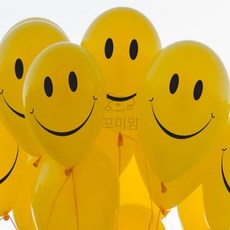 꼬미얌 스마일풍선 노랑 50입 30cm 꾸미기풍선