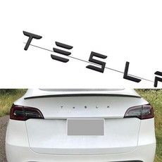 YHCDSEA 테슬라 모델 3/Y 테일게이트 인서트 레터 엠블럼 ABS 소재 3 Y S X 시리즈 액세서리와 호환 매트 블랙 255814