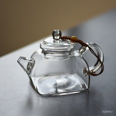 유리 다관 소형 티팟 홍차 내열유리 차호 차 우리는 주전자 차망 티포트 02. 사각중형260ML(일반줄-색상랜덤발송) 1개, 02. 사각중형260ML(일반줄-색상랜덤발송) × 1개