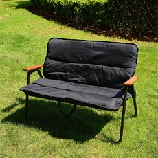 특대형 더블 벤치 접이식 체어 의자 115cm, 1개, 더블 쿠션 체어 블랙