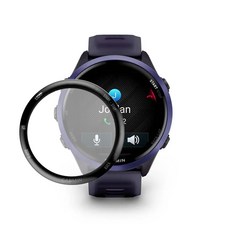 GARMIN Forerunner系列 3D滿版曲面保護貼，高清透亮，防刮耐磨，觸感靈敏，螢幕保護, 黑色, 1個