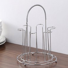 고급스러운 스텐인리스 컵 걸이 건조대 6구 손잡이형, 상세페이지 참조, 1개