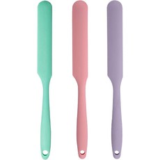 3Pcs 실리콘 병 주걱 롱 핸들 주방 베이킹 케이크 싱 크림 버터 반죽 도구보라색 분홍색 녹색에 이상적입니다, 1_Purple, Pink,
