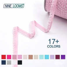 의류 레이스 스트랩 신축성 란제리 트림 밴드 13mm 180cm, P. Rose 핑크, 4.55m
