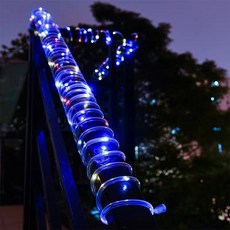 태양광 정원등 실외조명 로프 솔라라이트 문자열 LED 45 J 튜브 방수 스트립 요정, 컬러, 듀얼 솔라 리모콘 52m/500램프, 1개