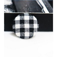 의류부자재 4컬러 체크 원단 싸개단추 일반꼬다리 검정 30mm 5개, 일반꼬다리빨강