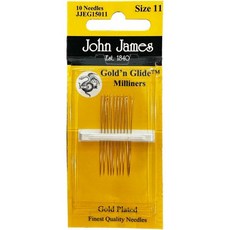 존 제임스 골드 아이 이지 글라이드 밀리너 바늘 - 사이즈 11 10/Pkg, 존 제임스 골드 아이 이지 글라이드 밀리너 바늘 - 사