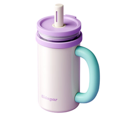 스타플러스 2 인 1 마카롱 스테인리스 보온병, 1개, 615ml, 화이트 + 퍼플