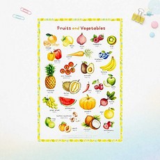 SCS 사운드벽보 새샘 룰루랄라 과일채소 학습 교육 포스터 1개입 학습벽보