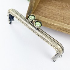 헤세드 (NEW) 12.5cm 사각 연꽃잎 구슬 동전지갑프레임, 옐로우그린, 1개