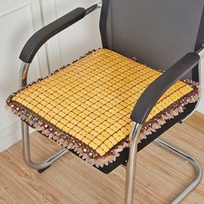 涼席坐墊 夏季凳子椅墊 加厚海綿 50x50cm 碳化色, 加厚花邊糯米色海綿墊-無綁帶,40*40cm 加厚海綿4cm