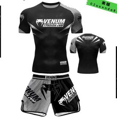 O 毒液散打訓練服套裝：速乾格鬥拳擊健身搏擊，兒童搏擊訓練服可客製，泰拳拳擊散打適用，戰鬥運動裝, 款式一,XL, 1個