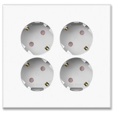 WONHA TI1 接地45度4孔插座, 1個