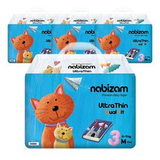 나비잠 기저귀 울트라씬 듀얼핏 밴드 4팩, 중형(M), 160매