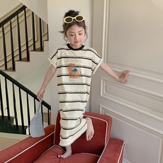 賣場優選童裝 女童洋裝 女童連衣裙2025新款夏裝洋氣兒童中長款T恤裙女寶寶夏季薄款裙子