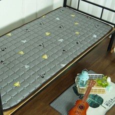 거실토퍼 기숙사 매트 바닥 매트리스, 1cm, 골드심플그레이면직물이중면